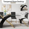 thumbnail image 4 of 63" Modern Glass Dining Table for 6, Rectangular Tempered Glass Top and X-Shape Base for Dining Room, Home Office, Meeting, 4 of 7