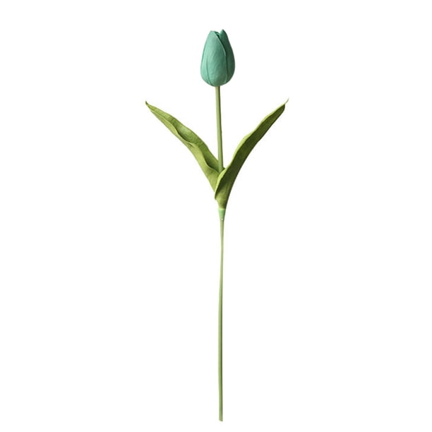 Bearachild Mini flor artificial, lirio único, tulipán, flor monarca, flor falsa de PU, decoración para el hogar y la Oficina, decoración para Flores artificiales azul cian Bearachild HA6563-12B