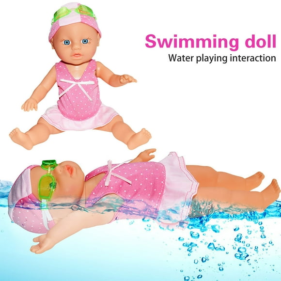 Baby Doll That Swims In Water Waterproof Swimming Doll For Girls Electric Swim Baby Doll Water Baby Doll Swimming Dolls For Pool/Bathtub/Bath Time Play Swimming Bath Toys