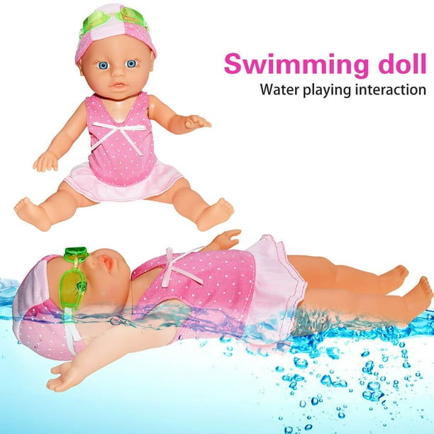 Mishuowoti Baby Doll That Swims In Water Waterproof Swimming Doll For Girls Electric Swim Baby