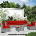 thumbnail image 7 of HONEY HOME 14 Piece Patio sectional cushions relacement set, 4" Outdoor Furniture Couch Cushion Fits 6-Seat Sectional Rattan Conversation Set, Waterproof, Fade-Resist, 7 of 7