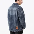 thumbnail image 4 of Chaqueta vaquera para hombre, estilo cargo, estética, jeans, abrigo para hombre, azul, hombros anchos, vintage, invierno 2024, usada a bordo, diseñador, talla grande L, 4 of 5