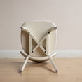 thumbnail image 6 of Firmoz Solid Wood Dining Chair, Mid Century Modern Curved Backrest with Upholstered Seat for Kitchen, White, 6 of 10