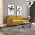 thumbnail image 5 of Allora Tufted Transitional Velvet Futon in Mustard Yellow, 5 of 9