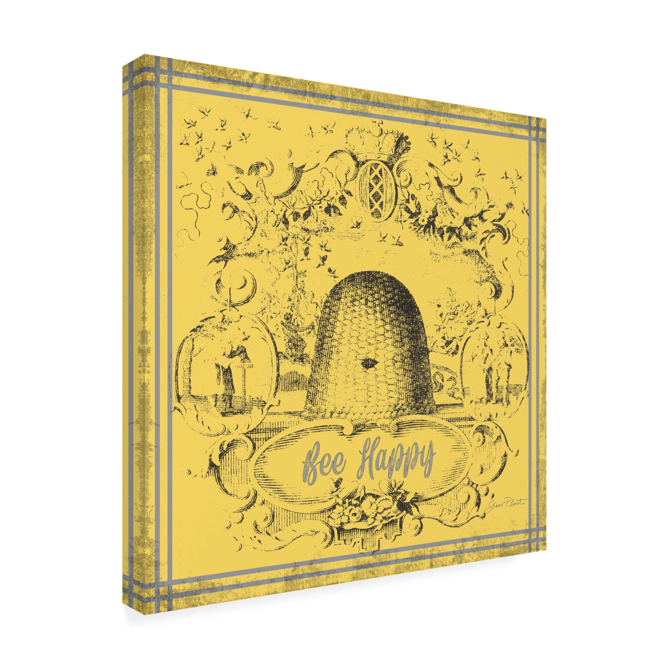 Canvas Wall Art - Jean Plout 'Bee Memories B' Wall Art for Living Room, Bedroom, or Office Décor by Trademark Fine Art - 14 x 14 Inches