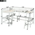 thumbnail image 5 of Newest Wood Twin Size L-Shaped Loft Bed with Ladder and 2 Built-in L-Shaped Desks, White, 5 of 10