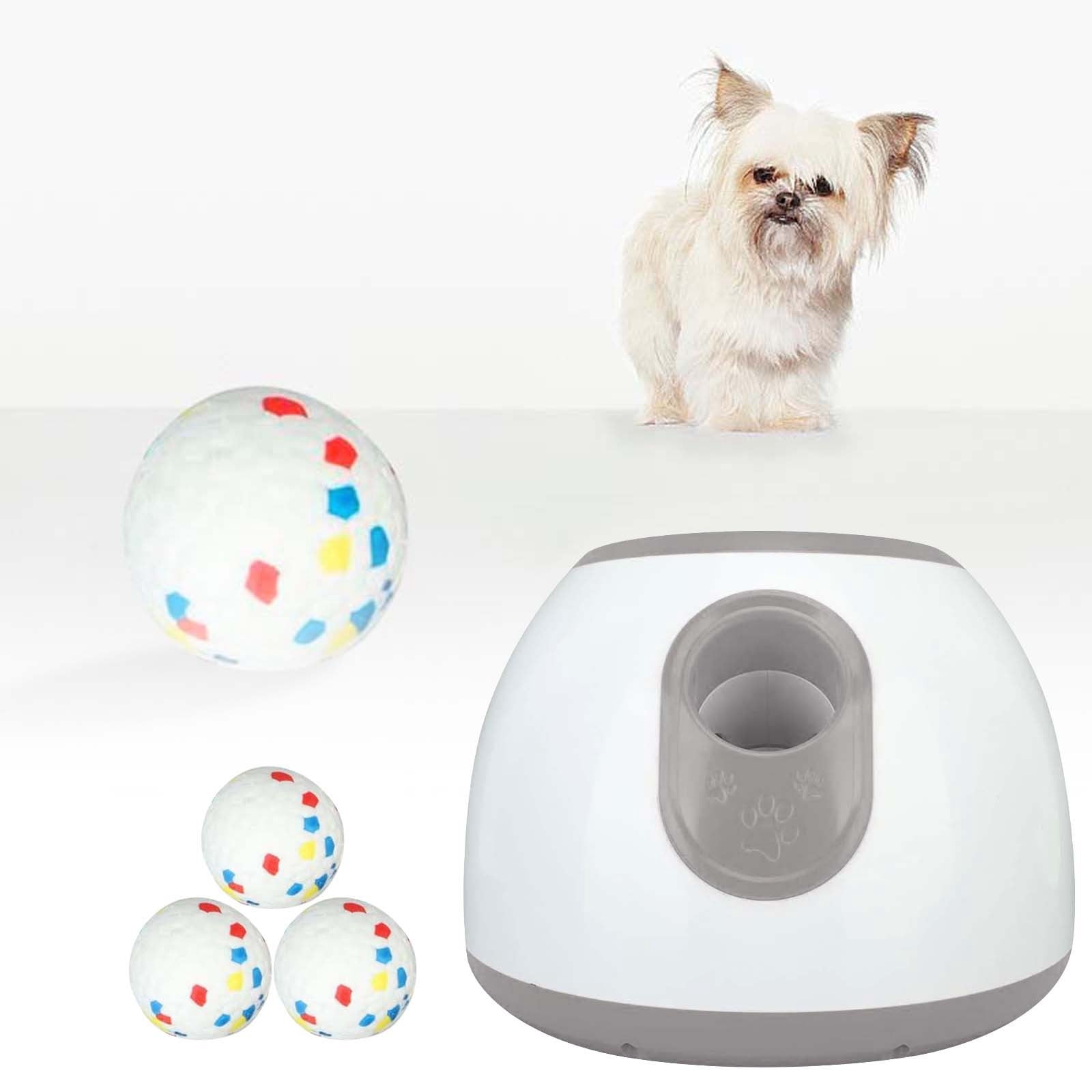 Automatic Dog Ball Launcher - Interactive Tennis Ball Thrower for Medium/Large Dogs, 10-30 ft Distance, Rechargeable Fetch Machine with 3 Balls - Mental Stimulation Toy