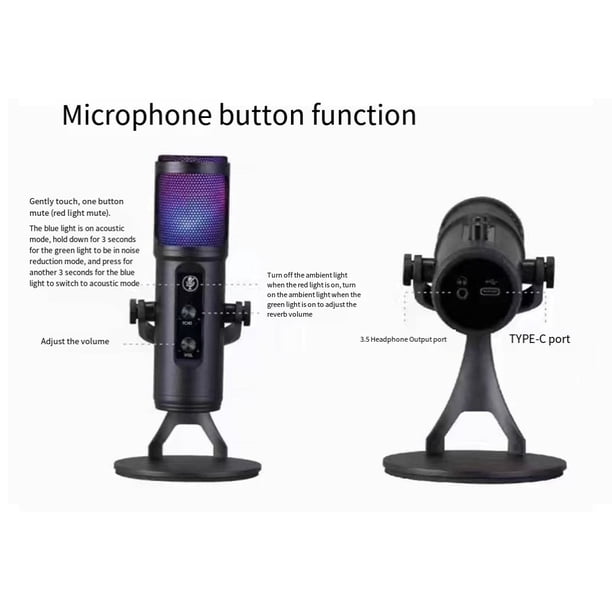 Micrófono USB Disfrute ZX-776 de condensador profesional para PC