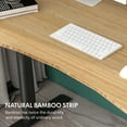 thumbnail image 3 of FLEXISPOT 48"x24" Dual Motors 3-Stage Height Adjustable Standing Desk Ergonomic Home Office Sit Stand Desk with USB Port, Bamboo Curved Desktop Black Oval Frame, 3 of 11