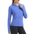 thumbnail image 5 of Tqcoqu Women's UPF 50+ Sun Protection Hoodie,Long Sleeve Hiking Fishing Lightweight UV Rashguard with Thumb Hole,Blue Women's S-XXXL, 5 of 5