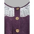 thumbnail image 3 of Rosegal Plus Size Butterfly Lace Panel Henley T-shirt, 3 of 4