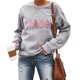 thumbnail image 3 of Gibobby Sudaderas navideñas Sudadera de manga larga con cuello redondo y cuello redondo para mujer, ropa deportiva(Plata de plata,XG), 3 of 4