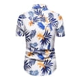 thumbnail image 4 of Floenr Mens T Shirts,Men Casual Buttons Beach Non-positioning Print Turndown Short Sleeve Shirt Blouse, 4 of 7