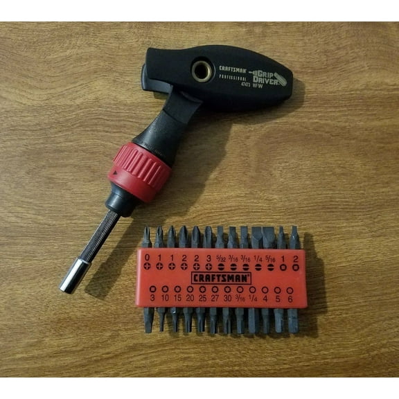 3 CRAFTSMAN PROFESSIONAL RATCHETING MAGNETIC ANGLE SCREWDRIVER   BIT SET 47473