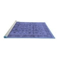 thumbnail image 2 of Ahgly Company Machine Washable Indoor Square Oriental Blue Traditional Area Rugs, 7' Square, 2 of 4
