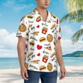 thumbnail image 3 of Bingfone Men's Short Sleeve Button Down Shirts Hawaiian Fast Food Printed Beach Shirt, 3 of 7