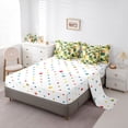 thumbnail image 5 of Manfei Yellow Lemon Twin Bedding Sets 7-Piece for Kids Children,Tropical Fruit Bedding Comforter Set Microfiber,Geometric Plaid Breathable Sheet Sets,Ultra Soft Home Decor,Reversible, 5 of 8