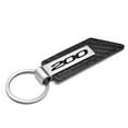 thumbnail image 2 of Chrysler 200 Black PU Leather Carbon Fiber Texture Strap Silver Metal Bar LED Printed Logo Key Chain, 2 of 5