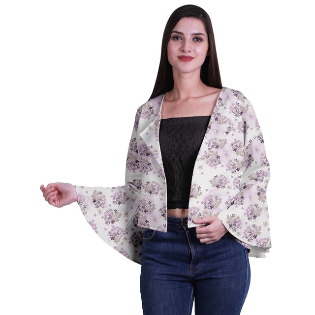 Moomaya Vêtements d'Été Imprimés pour Femmes Cardigan à Manches Courtes Ouvert