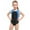 Blue, variant on YunPes Summer Toddler Swimsuit Girls' Athletic Training Swimsuit - UPF 50+ Raceback One-Piece with Compression Shorts 5-12Y