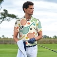 thumbnail image 3 of Fotbe Racket and Tennis Ball Camiseta Polo de Golf para Hombre con Estampado – Camisa Deportiva Transpirable con Cuello Abotonado-Small, 3 of 6