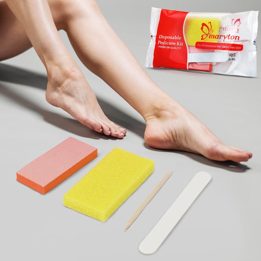 Maryton 800 Sets Case Professional Nail Salon Disposable Pumice Set Pedicure Kit