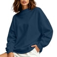 thumbnail image 4 of Warop Womens Mock Neck Sweatshirts Oversized Long Sleeved Pullover Tops Casual Loose Fall Fashion Outfits, 4 of 9