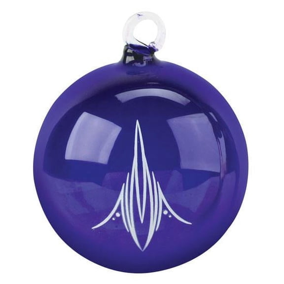 Blue Glass Hot Rod Pinstripe Christmas Tree Ornament