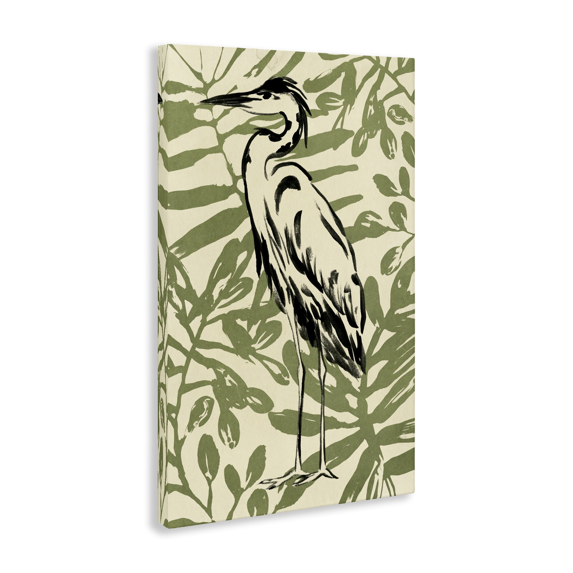 Stupell Industries Brushed Heron Portrait Animals & Insects Painting Gallery Wrapped Canvas Art Print Wall Art, 20 x 30