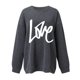 thumbnail image 3 of Gibobby Sudadera oversize mujer Sudadera de manga larga con patrón con cuello redondo para mujeres adolescentes y estudiantes(Gris oscuro,XG), 3 of 4