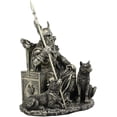 thumbnail image 2 of Ebros Norse Odin The Alfather Sitting On A Throne with Two Wolf Dogs Figurine, 2 of 7