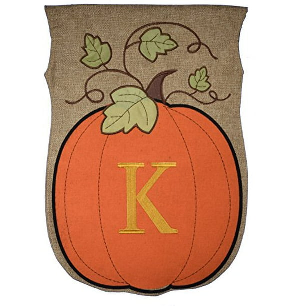 fall monogram garden flag