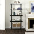 thumbnail image 3 of Evelyn&Zoe Inez 68" Tall Rectangular Bookcase in Blackened Bronze, 3 of 5