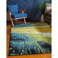 thumbnail image 2 of Unique Loom Tapis Abstrait Moderne Lyon 6' x 9' Rectangle Vert Clair/bleu, 2 of 10