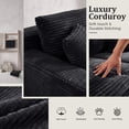 thumbnail image 2 of Aenkyo 106 Inch Corduroy L-Shaped Cloud Sectional Sofa with Reversible Chaise, Black, 2 of 10