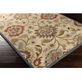 thumbnail image 4 of Hauteloom Elkins Wool Living Room, Bedroom Farmhouse Area Rug - Traditional Floral Carpet - Bohemian Paisley Vibe - Green, Red, Brown, Terra Cotta, Brick Red - 6' Square, 4 of 19