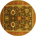 thumbnail image 1 of Ahgly Company Indoor Round Oriental Yellow Industrial Area Rugs, 4' Round, 1 of 4