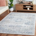 thumbnail image 3 of SAFAVIEH Bayside Zoja Oriental Polyester Machine Washable Area Rug, Gray/Blue, 6'7" x 6'7" Square, 3 of 12