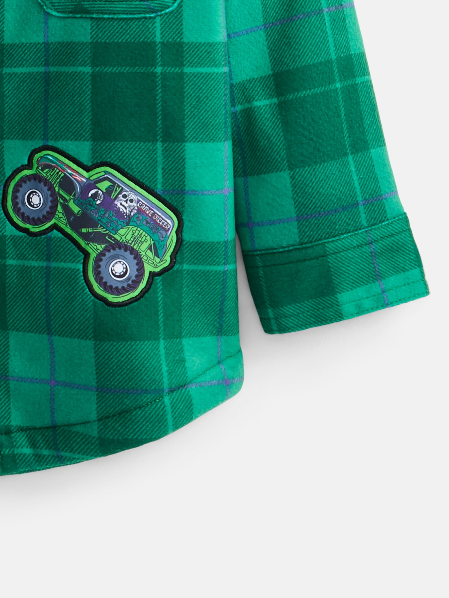 Monster Jam Toddler Boys Button Front Shacket with Long Sleeves, Sizes 2T-5T