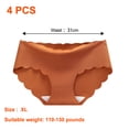 thumbnail image 2 of 4 piezas de ropa interior elástica de seda de hielo invisible sin costuras para mujer, de seda de hielo, sin dejar huellas, de una pieza, de algodón puro, parte inferior de la entrepierna, 2 of 5