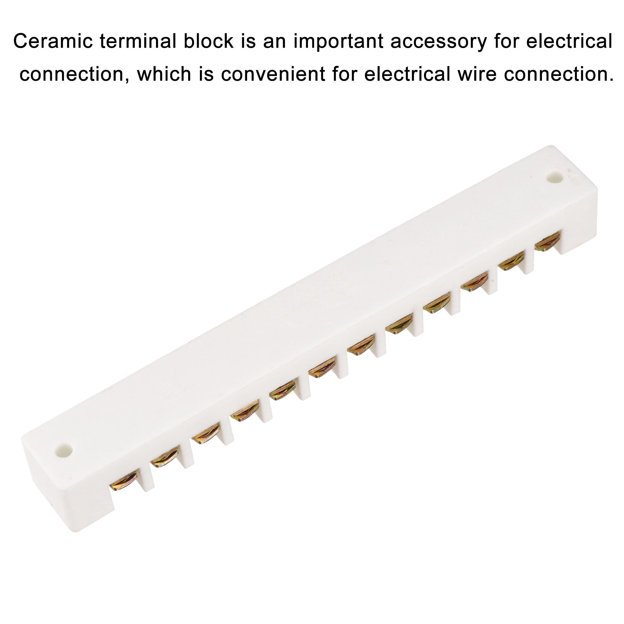 Uxcell Porcelain Ceramic Terminal Block 12 Way High Temperature 177x23.5x21mm for Wire Connector