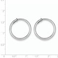 thumbnail image 2 of Beautiful Sterling Silver RH-plated 2.5x20mm Non-Pierced Hoop Earrings, 2 of 2