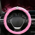 thumbnail image 6 of Soft Elastic Steering Wheel Cover for Women, Rhinestone Bling Leather Protector, Non-Slip Fashion Car Accessories, Universal Fit for Most Vehicles, Pink, 6 of 9
