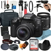 Canon EOS 90D DSLR Camera Bundle with 18-55mm Zoom Lens + 32GB SanDisk Card + Case + Tripod + ZeeTech Accessory