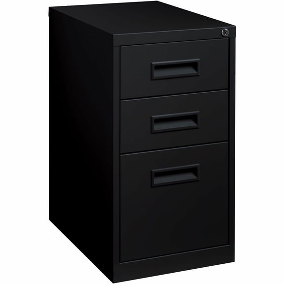 Lorell, Box/Box/File Mobile Pedestal Files - 3-Drawer, 1 Each, Black