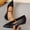 #0045-Black, variant on Women's Rhinestone Strap Mary Jane Heels with Hidden Wedge, Pointed Toe Ankle Strap Pumps with Inner Height Increase, Soft Faux Leather Comfortable Dress Shoes for Daily Walking Gift