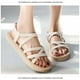 thumbnail image 5 of Alpargata de paja de imitación, parte inferior plana, ropa exterior, tendencia de playa, tacón plano, sandalias y zapatillas de moda para mujer Wmkox8yii nm6588, 5 of 8
