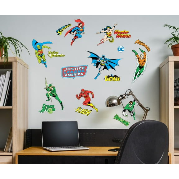 Justice League Movable Vinyl DIY Wall Art Stickers Set - Walls, Windows, Doors