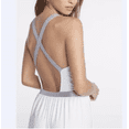 thumbnail image 3 of EXPRESS BACKLESS MAXI DRESS Long Silver Trim White, 3 of 3