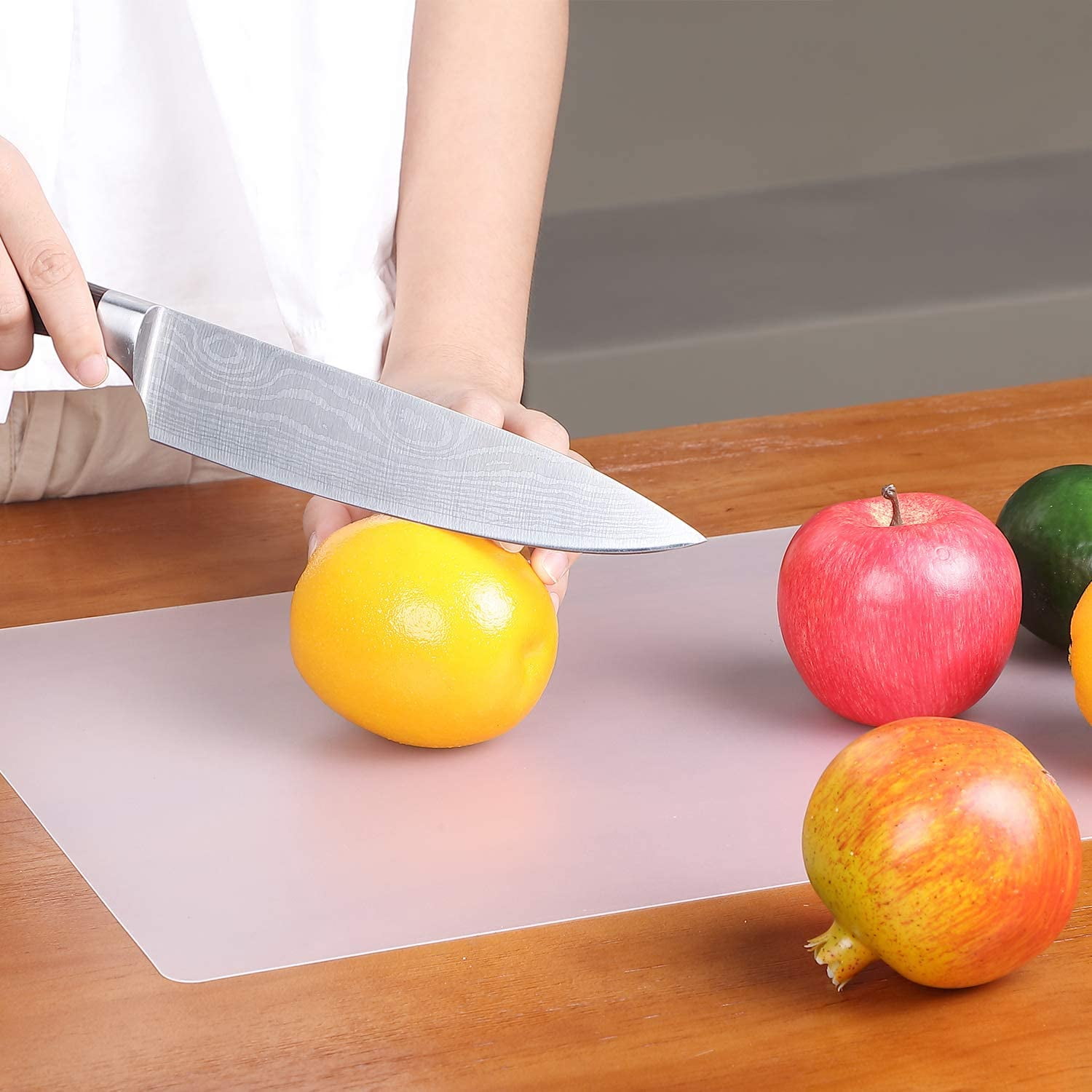 MKEUDQ-10 Pieces Flexible Plastic Cutting Board Multi Purpose Placemats Cutting Mats Vegetable Fruit Board, 15 x 12 Inch